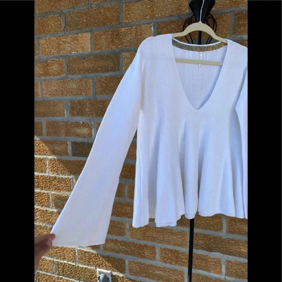 Free People Sundae Pullover White Top Sweater m - Picture 3 of 9